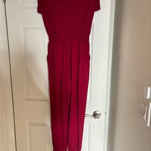 Burgundy one piece jumpsuit